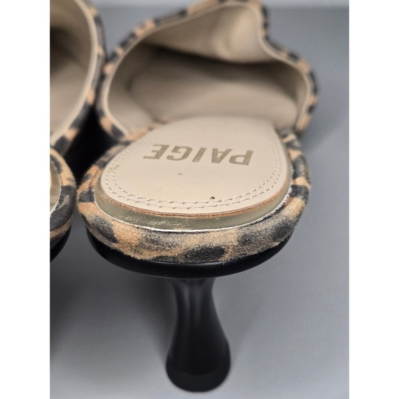 Paige Leopard Print Kitten Heel Mules Size 9 - Picture 5 of 9